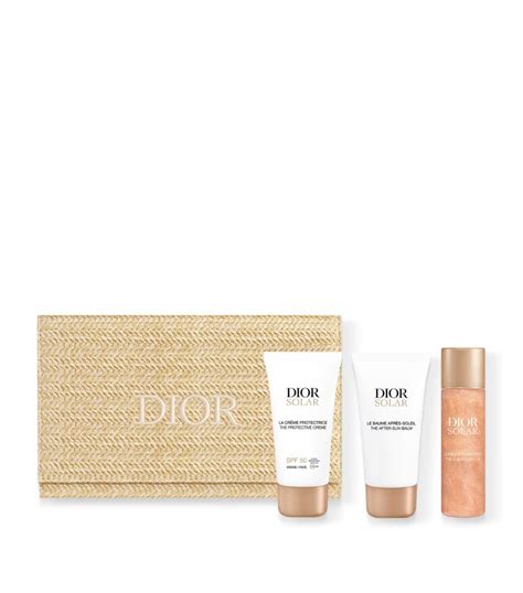 dior solar escape essentials skincare and sun protection set.